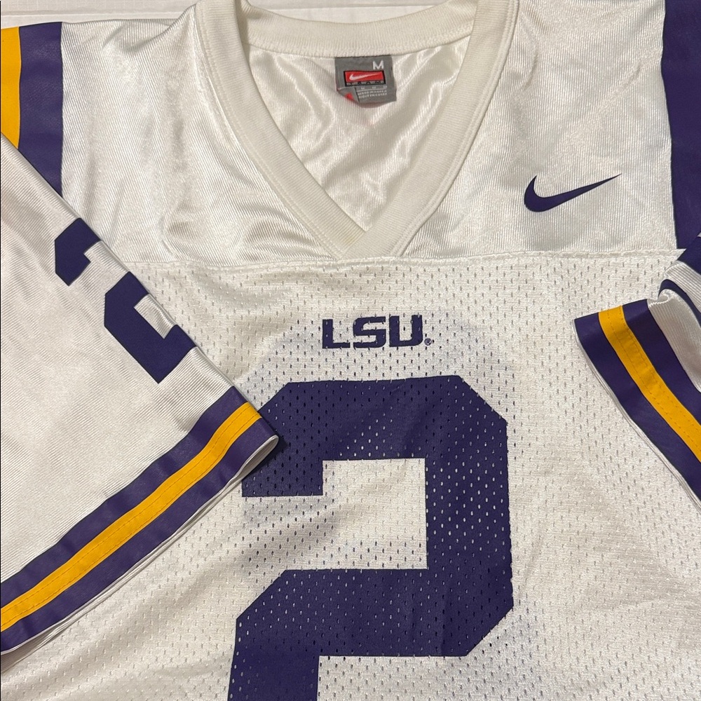 Nike White and Purple LSU Jersey